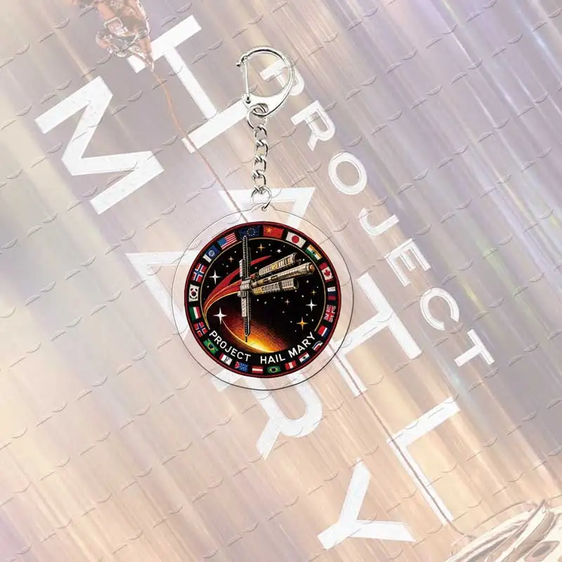 Project Hail Mary Mission Crest Acrylic Keychain Bag Charm Accessories Rocky Space Andy Weir Astrophage Keyrings Pendant