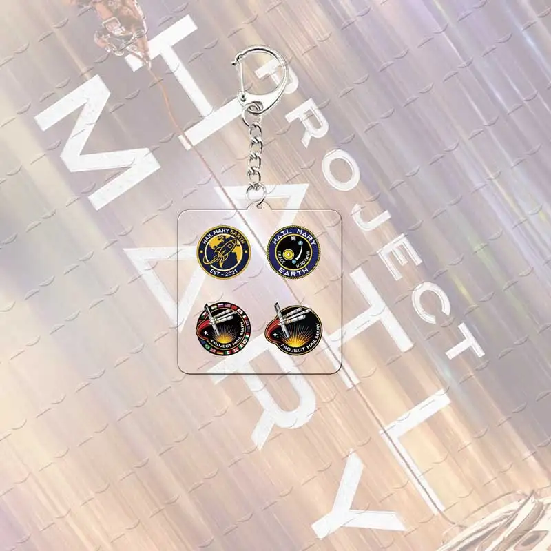 Project Hail Mary Mission Crest Acrylic Keychain Bag Charm Accessories Rocky Space Andy Weir Astrophage Keyrings Pendant