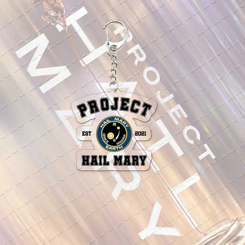 Project Hail Mary Mission Crest Acrylic Keychain Bag Charm Accessories Rocky Space Andy Weir Astrophage Keyrings Pendant