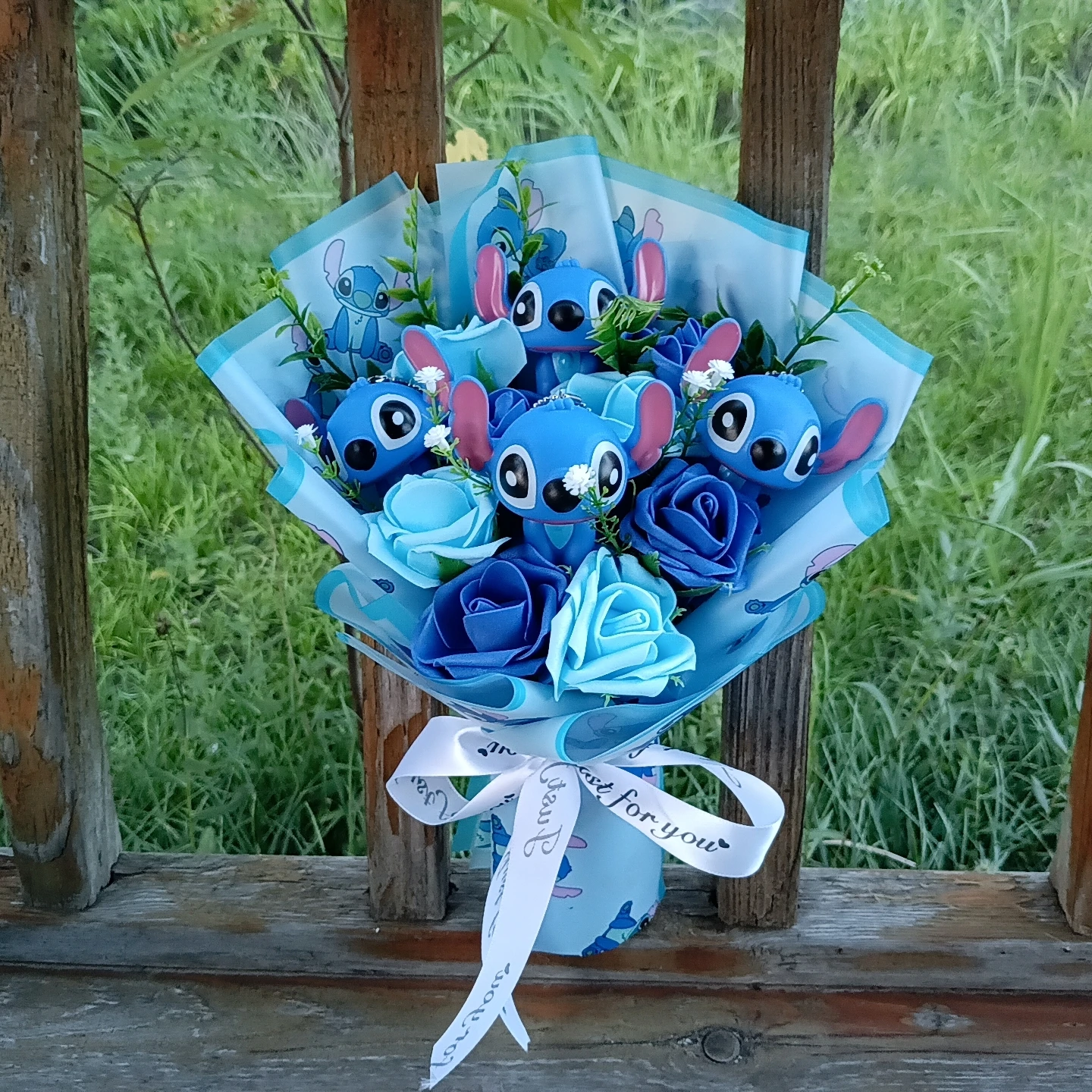 Anime Winnie the Pooh Pig Elephant Handmade Flower Bouquet Plush Doll Wedding Graduation Valentine Christmas Birthday Gifts