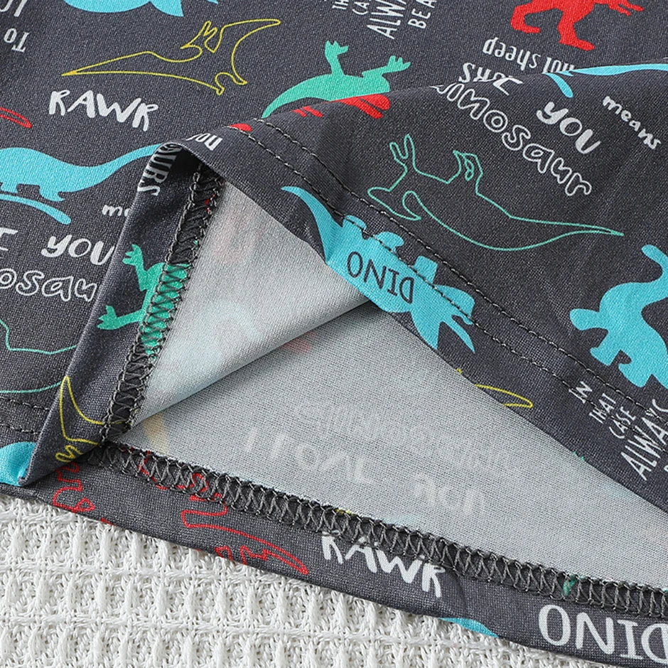 2-Piece Summer Children's Dinosaur Print Set, Cute Short-Sleeved T-Shirt for Boys and Girls, Elastic Waist, Comfortable Shorts