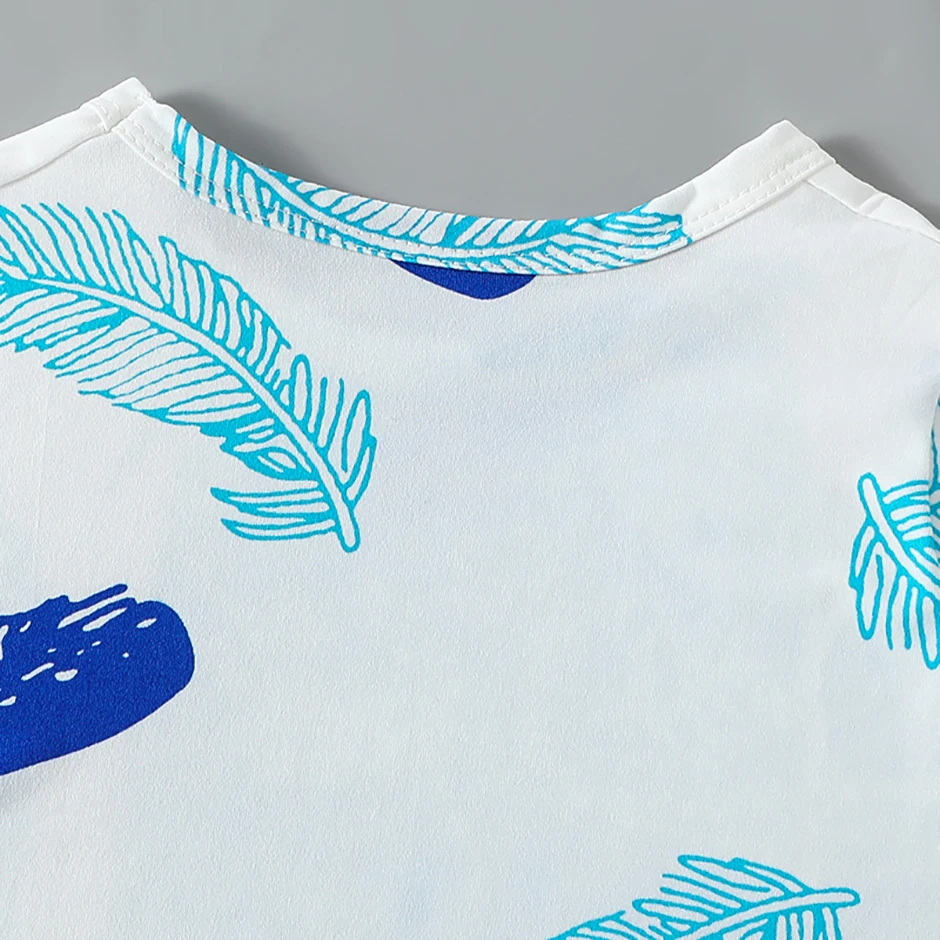 2-Piece Summer Children's Dinosaur Print Set, Cute Short-Sleeved T-Shirt for Boys and Girls, Elastic Waist, Comfortable Shorts
