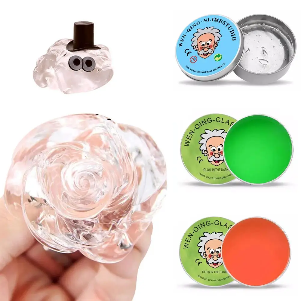 2026 Lab Putty Crystal Clear Glass Best Thinking Smart Crazy Stress Putty with Tin, Sensory & Bouncing Toy Children Gifts