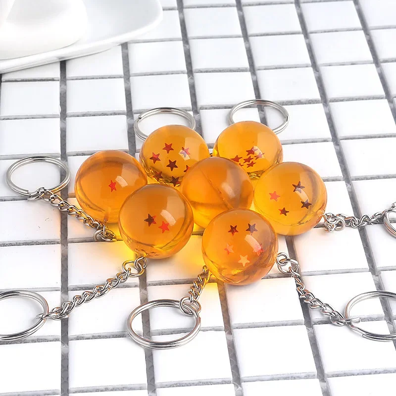 Bandai Dragon Ball Series Keychain Charms Accessories 1-7 Star Dragon Balls Cosplay Keyring Car Keyring Pendant Holder Toys Gift