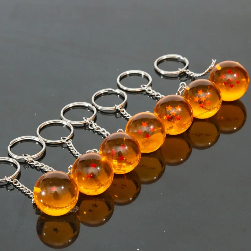 Bandai Dragon Ball Series Keychain Charms Accessories 1-7 Star Dragon Balls Cosplay Keyring Car Keyring Pendant Holder Toys Gift