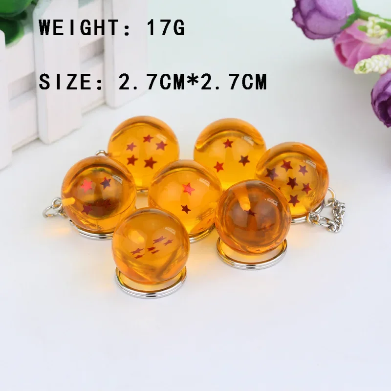 Bandai Dragon Ball Series Keychain Charms Accessories 1-7 Star Dragon Balls Cosplay Keyring Car Keyring Pendant Holder Toys Gift