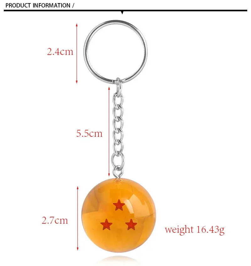 Bandai Dragon Ball Series Keychain Charms Accessories 1-7 Star Dragon Balls Cosplay Keyring Car Keyring Pendant Holder Toys Gift