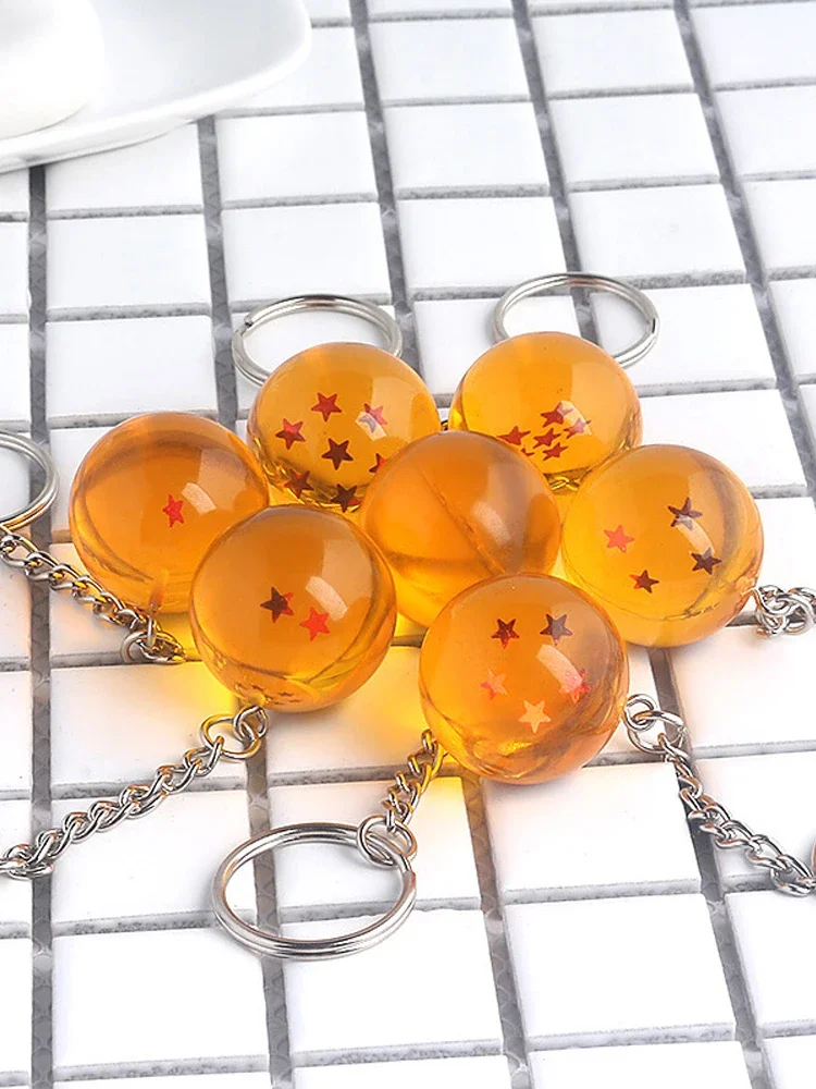 Bandai Dragon Ball Series Keychain Charms Accessories 1-7 Star Dragon Balls Cosplay Keyring Car Keyring Pendant Holder Toys Gift