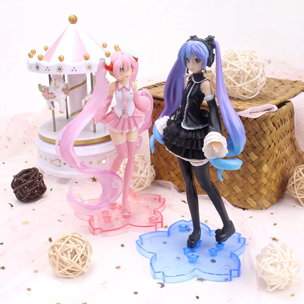New Anime Hatsune Miku Action Figure Kawaii Collection Model Pink Sakura Kawaiii Doll Collectible Toys Cake Decor