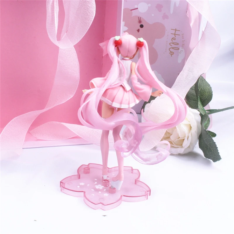 New Anime Hatsune Miku Action Figure Kawaii Collection Model Pink Sakura Kawaiii Doll Collectible Toys Cake Decor