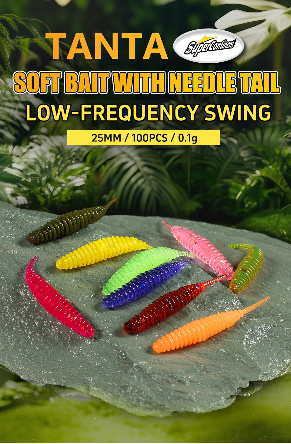 Supercontinent worm bait soft bait Tanta 25mm/100pcs fishing lures Pesca carp fishing bass lure Isca artificial