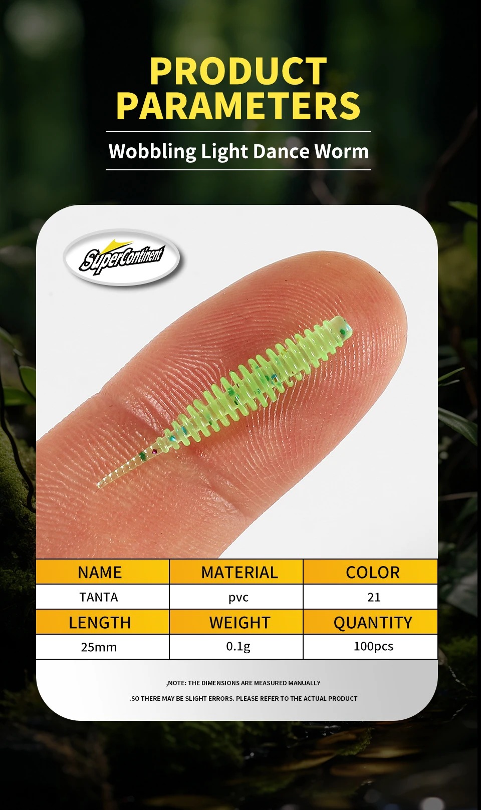 Supercontinent worm bait soft bait Tanta 25mm/100pcs fishing lures Pesca carp fishing bass lure Isca artificial