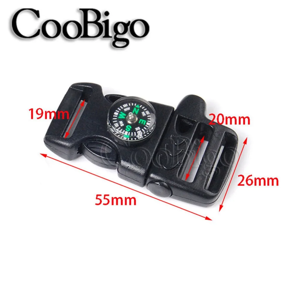 10pcs Paracord Bracelet Buckle Whistle Compass Fasteners for Jewelry Making Wristband DIY Craft Accessories Adjustable 15mm 20mm