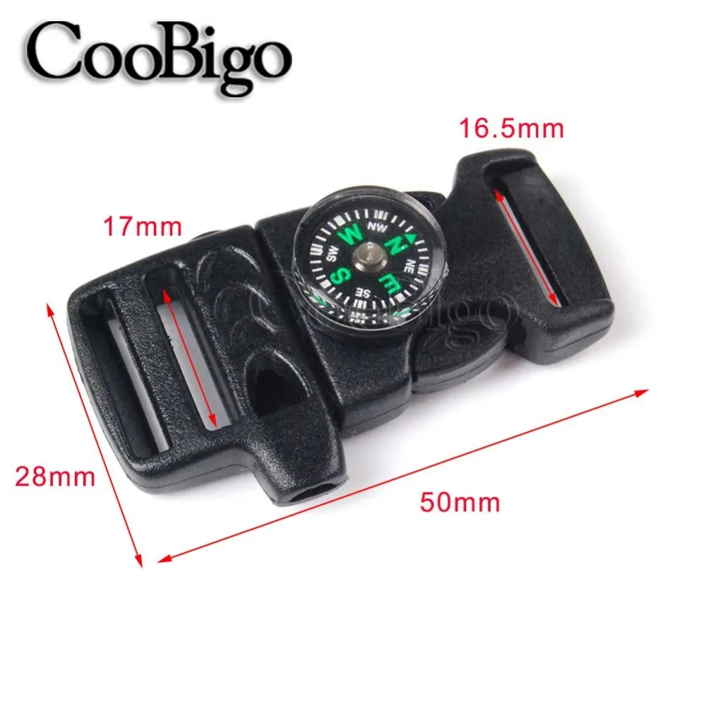 10pcs Paracord Bracelet Buckle Whistle Compass Fasteners for Jewelry Making Wristband DIY Craft Accessories Adjustable 15mm 20mm