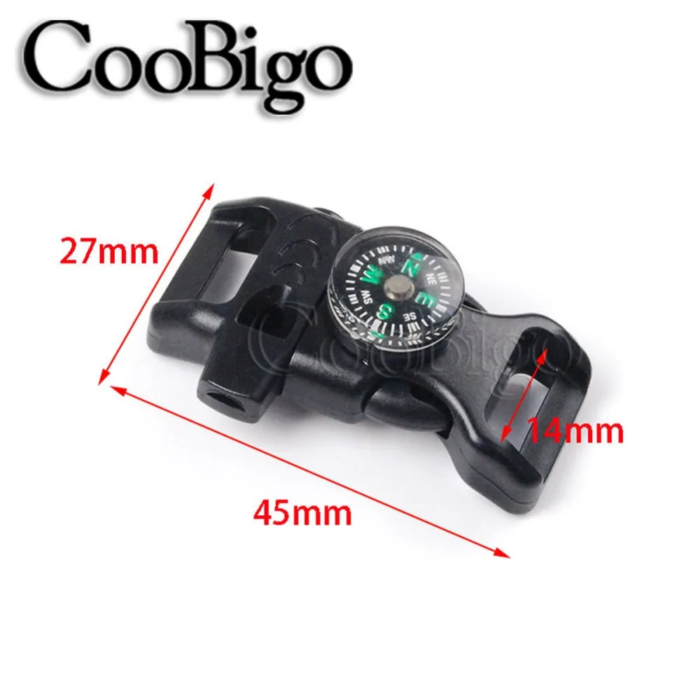10pcs Paracord Bracelet Buckle Whistle Compass Fasteners for Jewelry Making Wristband DIY Craft Accessories Adjustable 15mm 20mm
