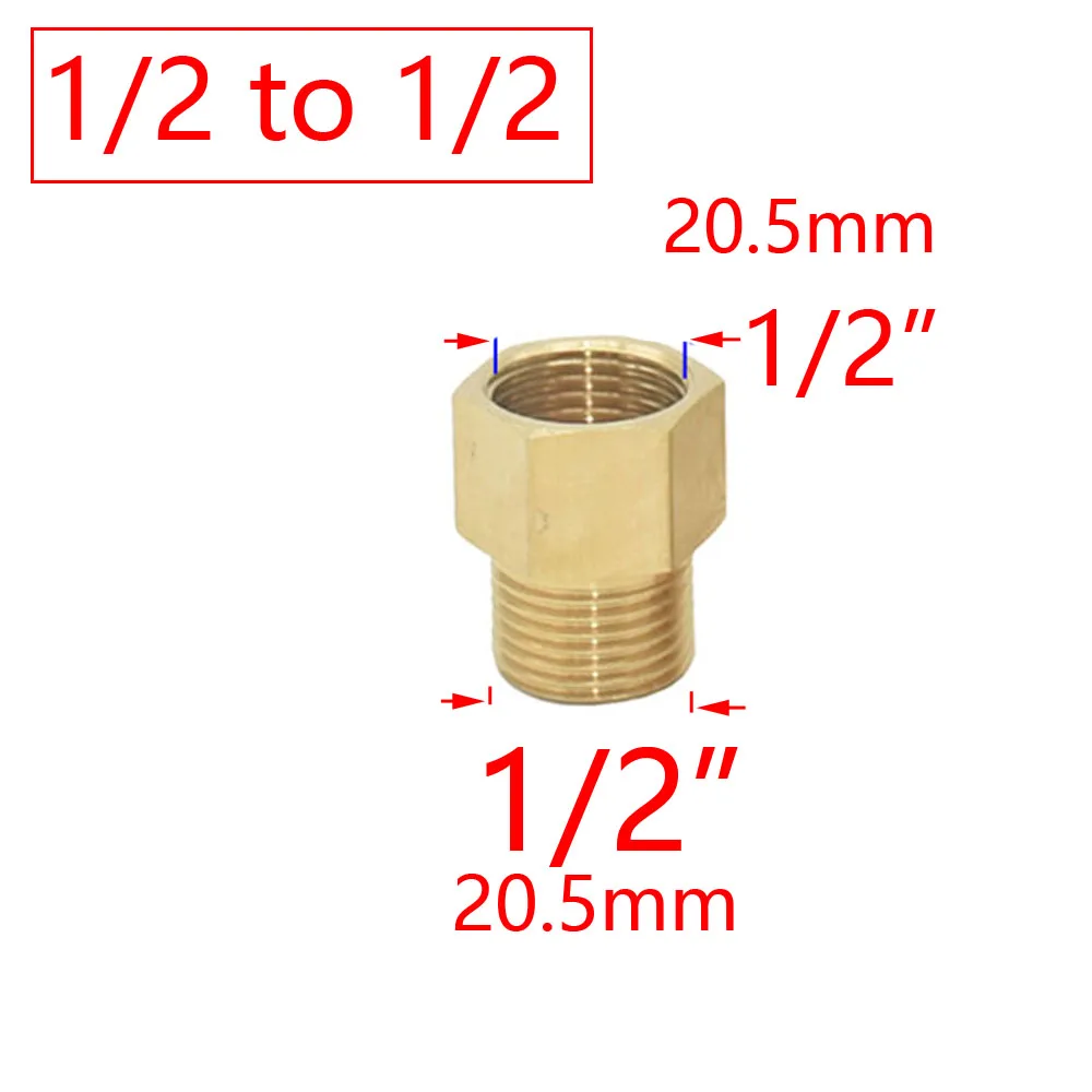 Brass 1/2" To 3/4 3/8 1 Inch Thread Connector Reducing Repair Joint For Faucet Bathroom Shower Coupler Copper Bubbler Adapter