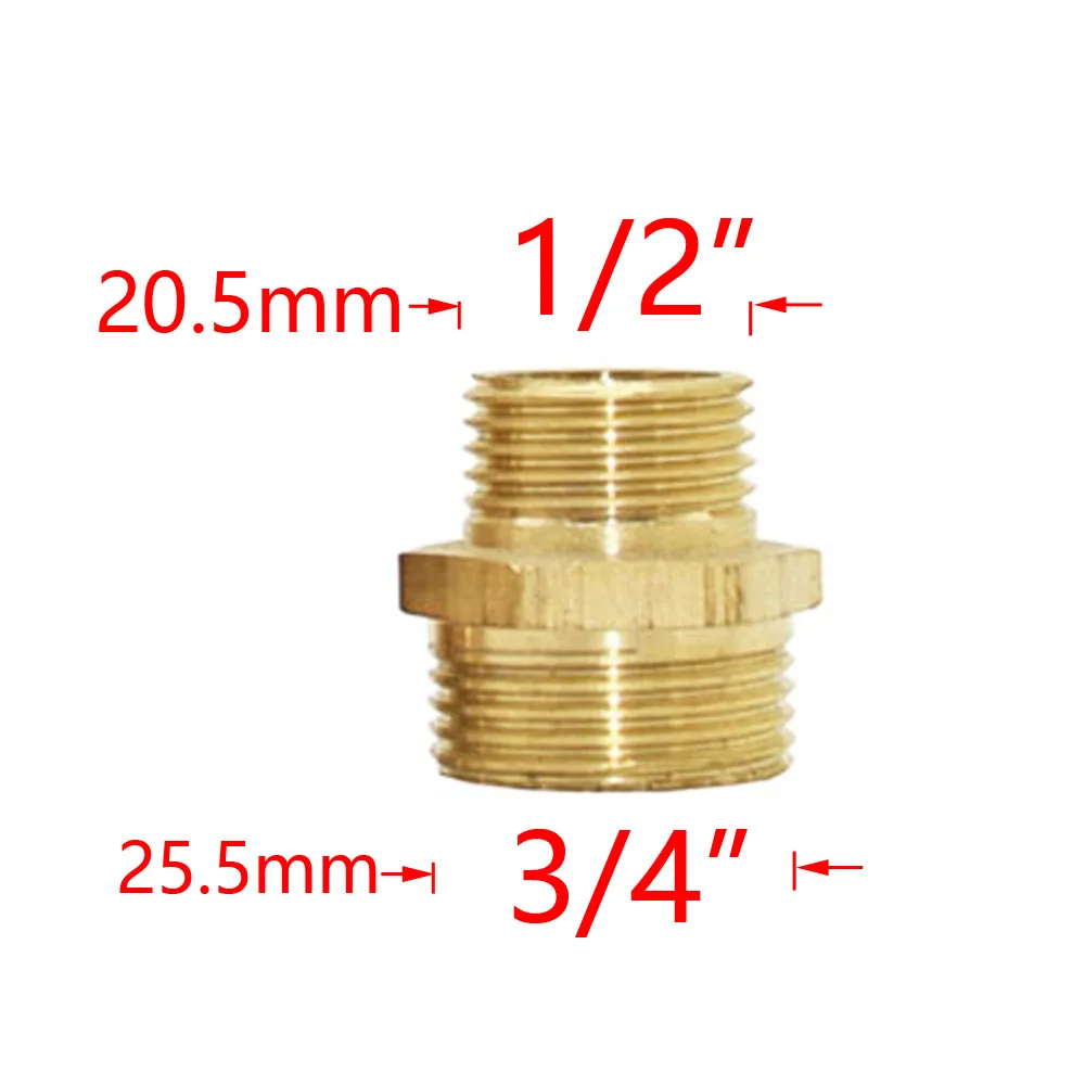 Brass 1/2" To 3/4 3/8 1 Inch Thread Connector Reducing Repair Joint For Faucet Bathroom Shower Coupler Copper Bubbler Adapter