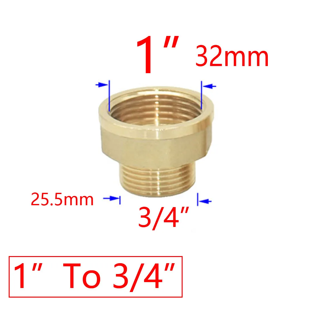 Brass 1/2" To 3/4 3/8 1 Inch Thread Connector Reducing Repair Joint For Faucet Bathroom Shower Coupler Copper Bubbler Adapter