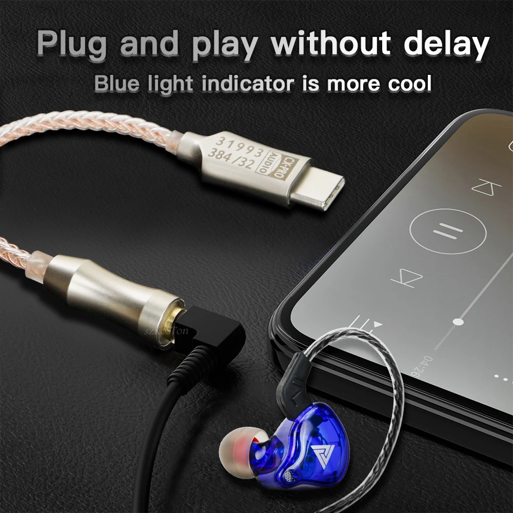 CX31993 USB Type-C to 3.5mm Audio Interface Headphone Amplifier HiFi DAC Earphone Sound Amplifier 32bit 384kHz Audio Adapter
