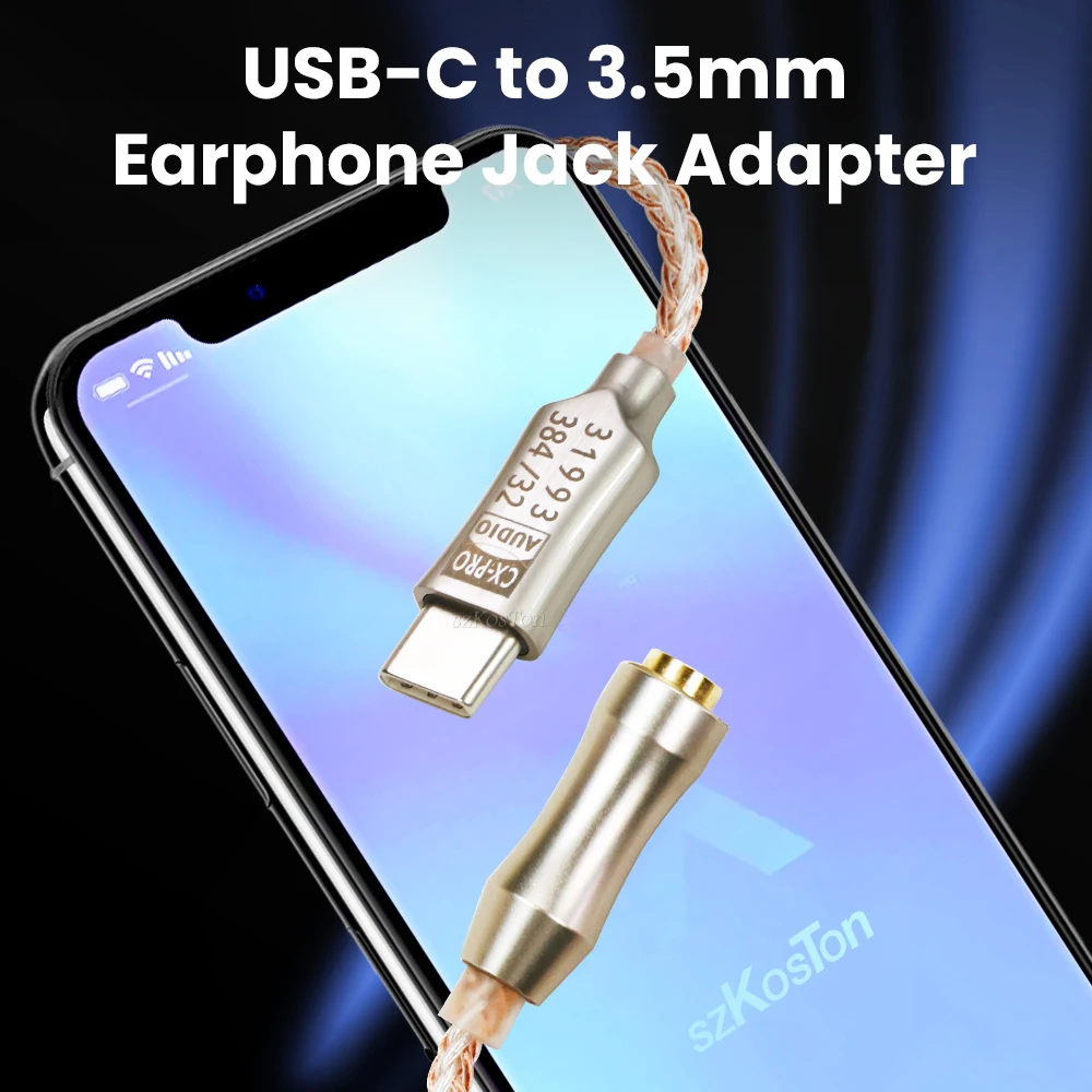 CX31993 USB Type-C to 3.5mm Audio Interface Headphone Amplifier HiFi DAC Earphone Sound Amplifier 32bit 384kHz Audio Adapter