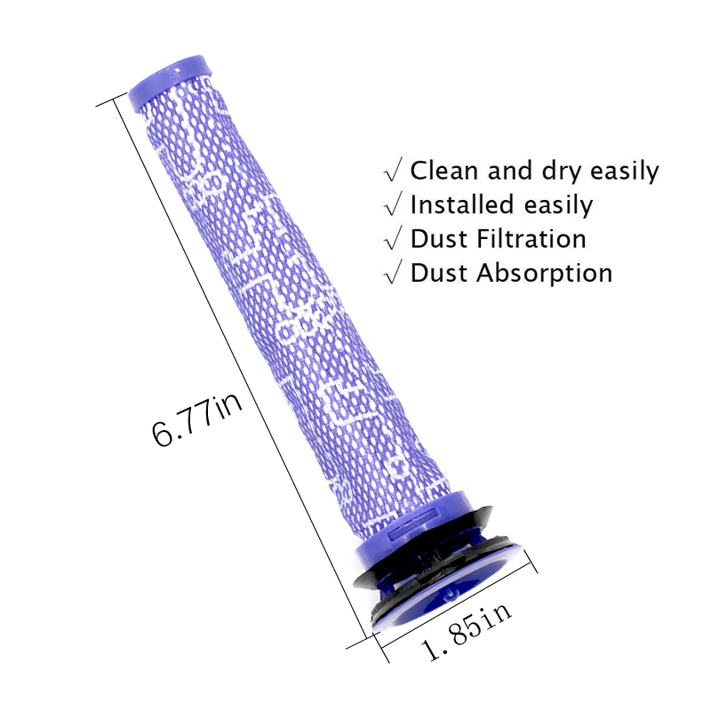 Fit For Dyson V6 Animal Fluff / DC59 / DC62 / SV03 / SV073 Roller 185 mm 225 mm Main Brush Bar Pre Filter Replacement Spare Part