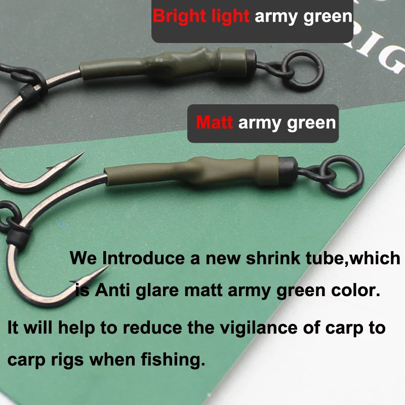 30PCS Carp Fishing Accessories Matte Silicone Heat Shrink Tubing Rig Tube For Carp Fishing Ronnie Rigs Hair Rig Terminal Tackle