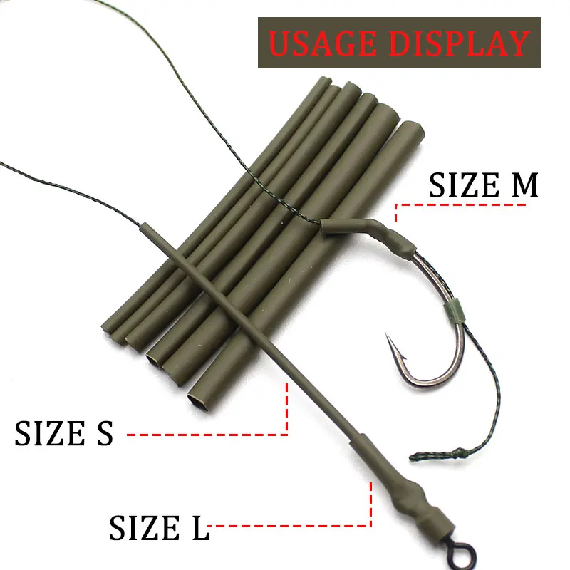 30PCS Carp Fishing Accessories Matte Silicone Heat Shrink Tubing Rig Tube For Carp Fishing Ronnie Rigs Hair Rig Terminal Tackle