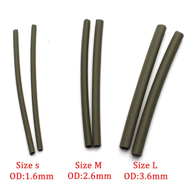 30PCS Carp Fishing Accessories Matte Silicone Heat Shrink Tubing Rig Tube For Carp Fishing Ronnie Rigs Hair Rig Terminal Tackle