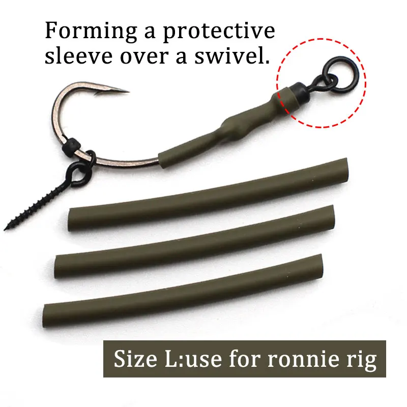 30PCS Carp Fishing Accessories Matte Silicone Heat Shrink Tubing Rig Tube For Carp Fishing Ronnie Rigs Hair Rig Terminal Tackle