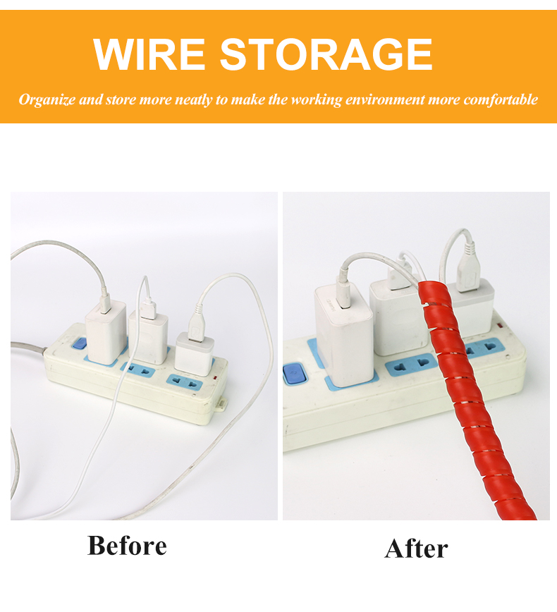 1/5M Winding Tube 8/10/14/16/20/25mm Wire Organizer Cable Protection Sleeve Tube Protection Sleeve Spiral Wrap Winding Protector