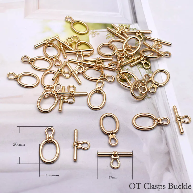 10set Gold color OT Clasps Connectors Charms for Jewelry Making Bracelet Necklace End Buckle Accessories Chain Link Buckle