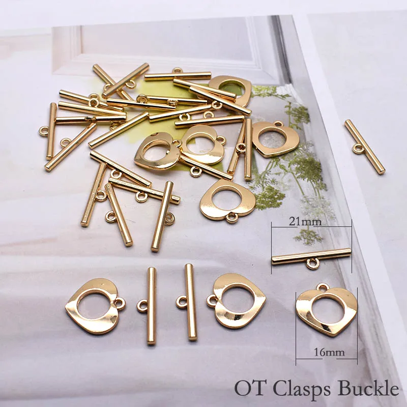10set Gold color OT Clasps Connectors Charms for Jewelry Making Bracelet Necklace End Buckle Accessories Chain Link Buckle