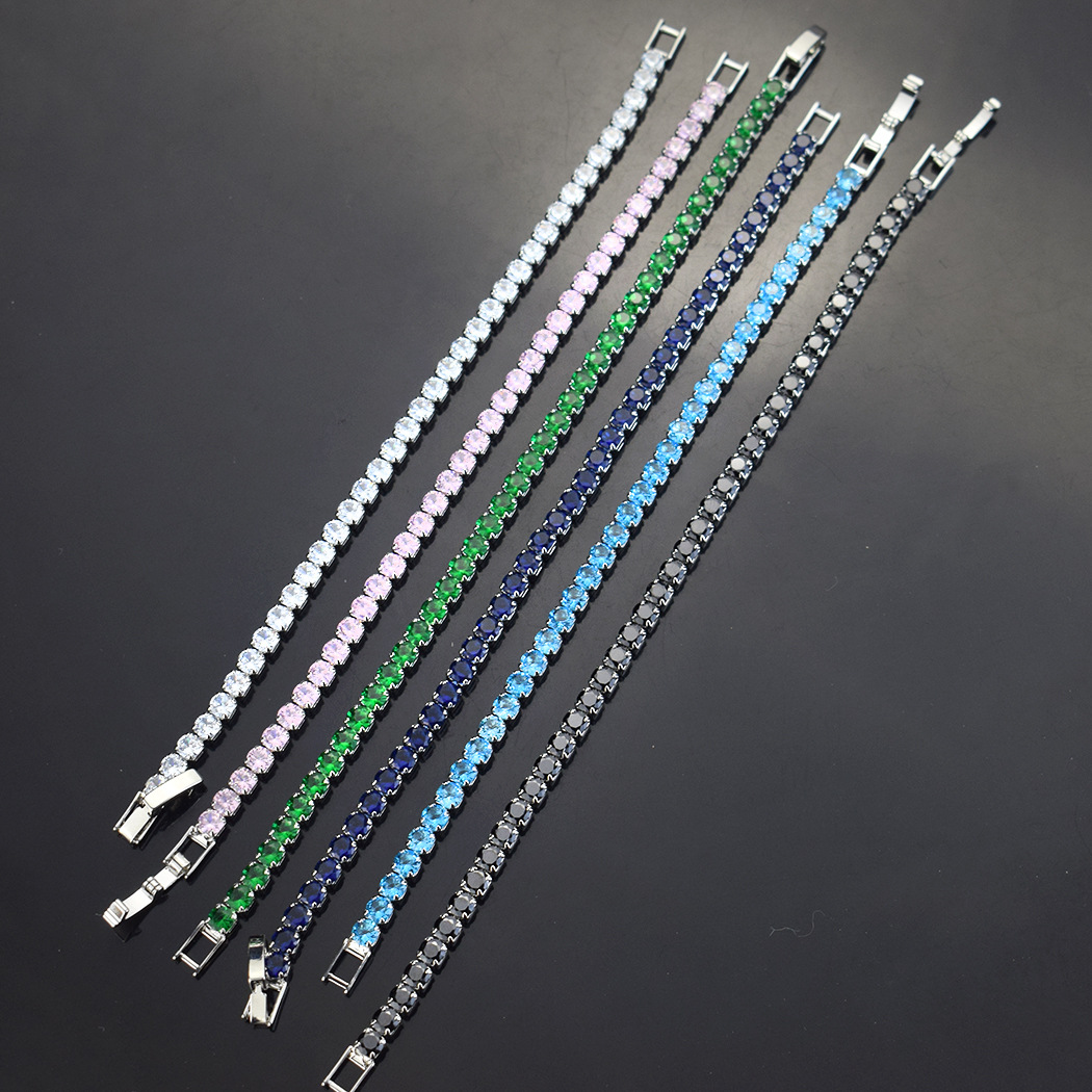 4mm Micro-inlaid Zircon Tennis Bracelet for Women 2025 New  Men Bracelet Homme Jewelry Accessories Wholesale