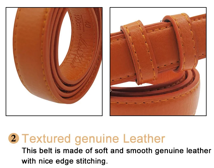 MaiKun Women's Skinny Leather Belt Solid Color Pin Buckle Simple Small Size Suit Business Casual Waist