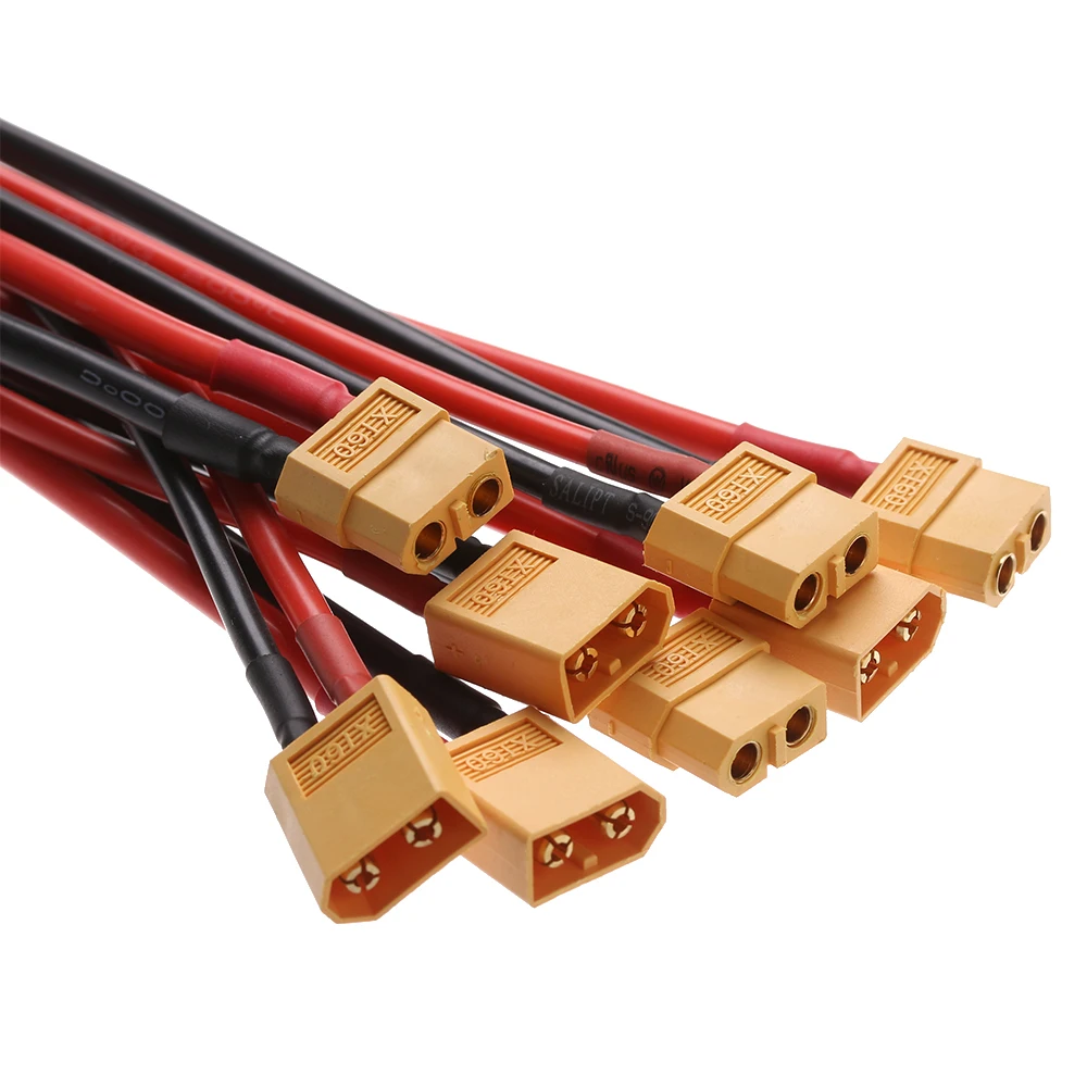 Male Female Connector Plug with Silicon 12 AWG/14 AWG Wire XT60 Connector Plug Cable Dual Extension Battery