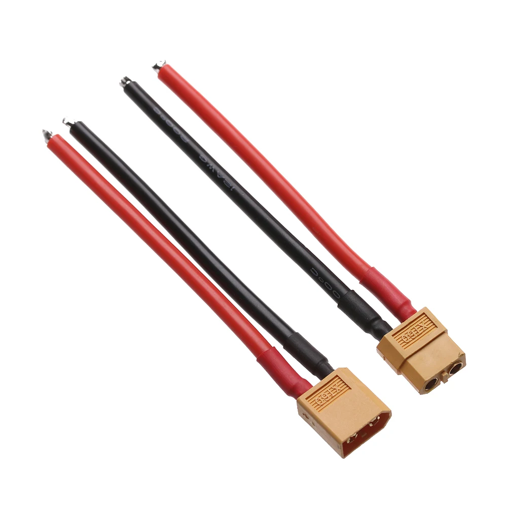 Male Female Connector Plug with Silicon 12 AWG/14 AWG Wire XT60 Connector Plug Cable Dual Extension Battery