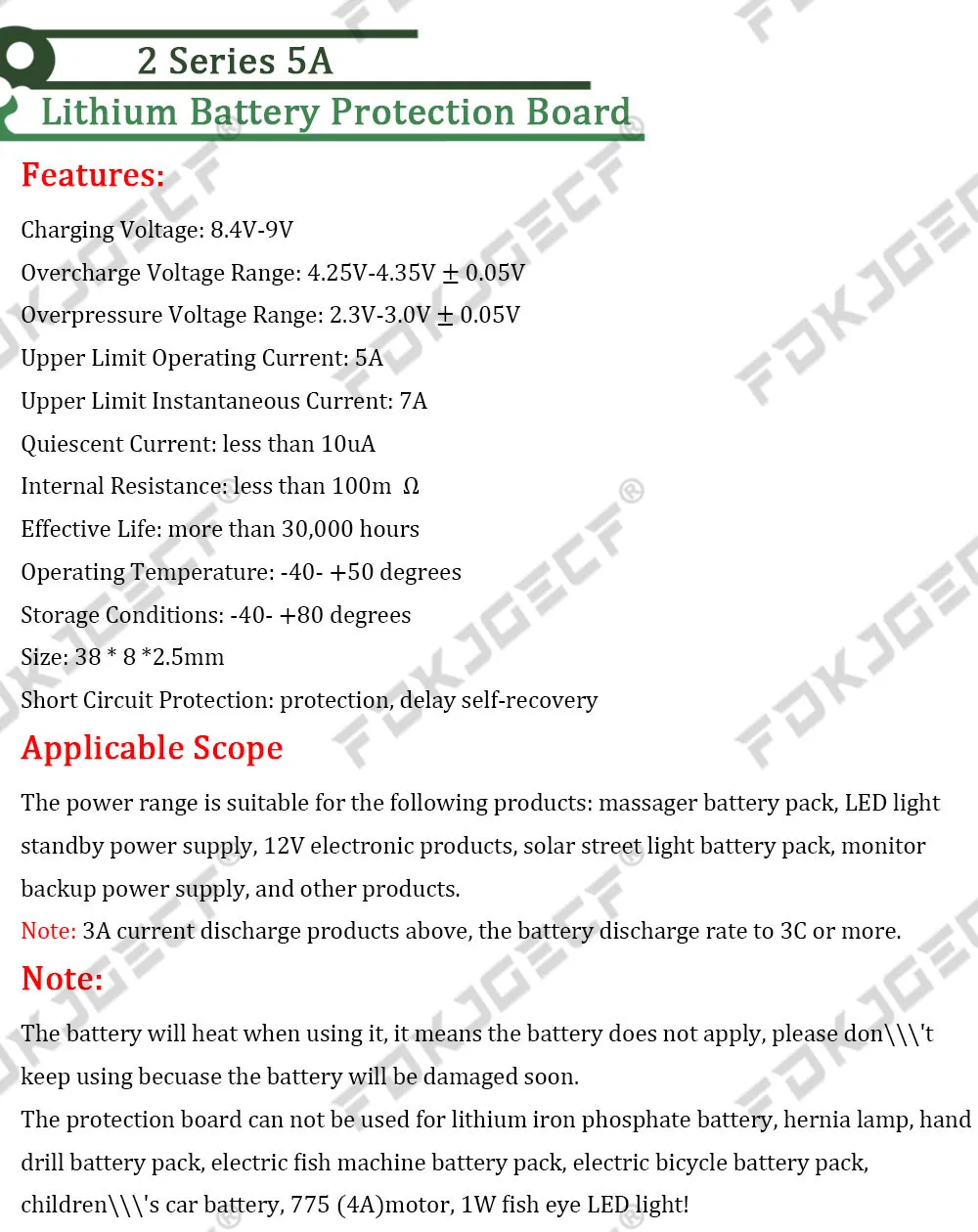 2S 3A 4A 5A 8A 10A 13A 20A 7.4V 8.4V Li-ion 18650 Lithium battery protection board / BMS board Standard / Balance