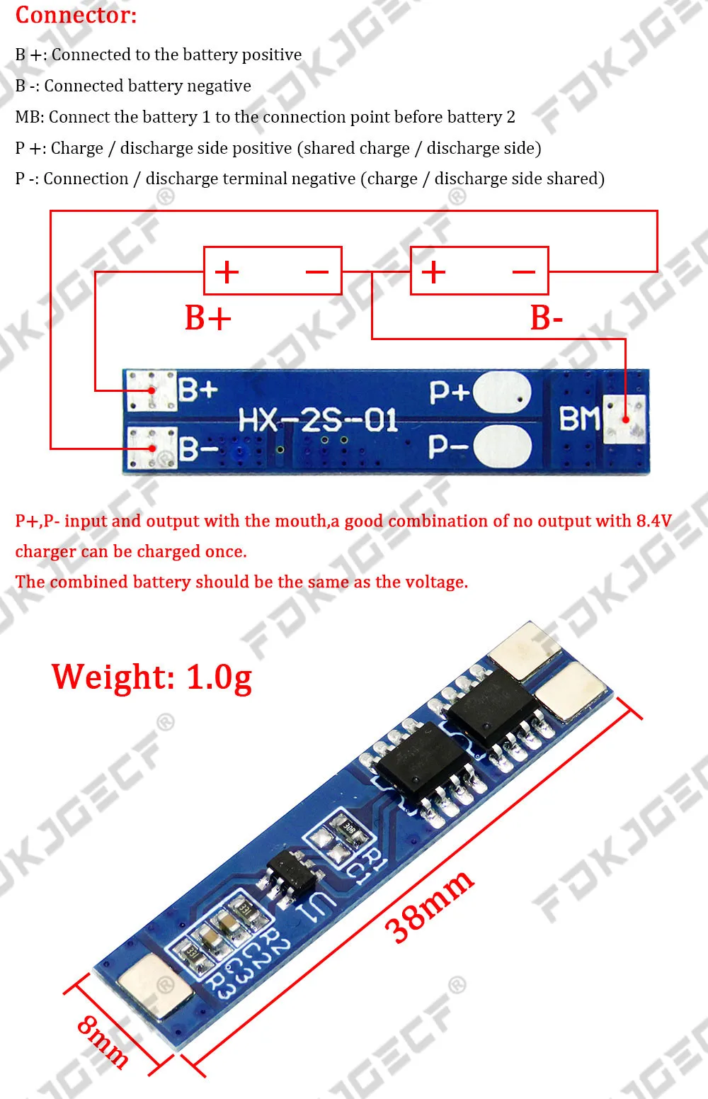 2S 3A 4A 5A 8A 10A 13A 20A 7.4V 8.4V Li-ion 18650 Lithium battery protection board / BMS board Standard / Balance