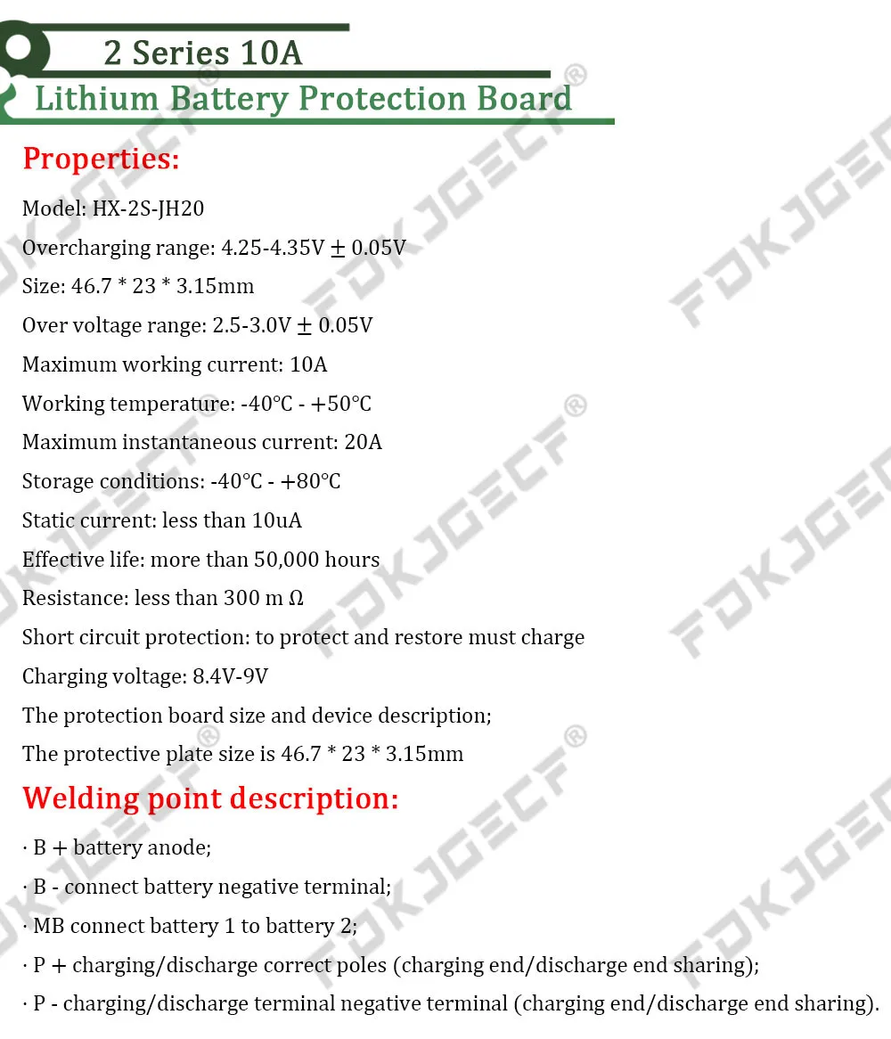 2S 3A 4A 5A 8A 10A 13A 20A 7.4V 8.4V Li-ion 18650 Lithium battery protection board / BMS board Standard / Balance