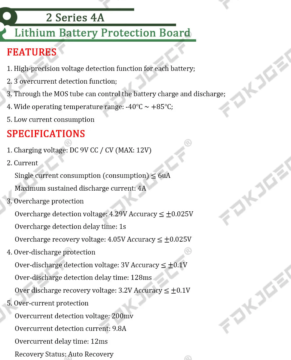 2S 3A 4A 5A 8A 10A 13A 20A 7.4V 8.4V Li-ion 18650 Lithium battery protection board / BMS board Standard / Balance