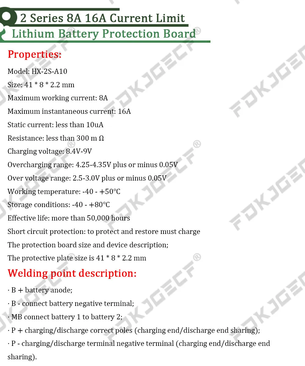 2S 3A 4A 5A 8A 10A 13A 20A 7.4V 8.4V Li-ion 18650 Lithium battery protection board / BMS board Standard / Balance