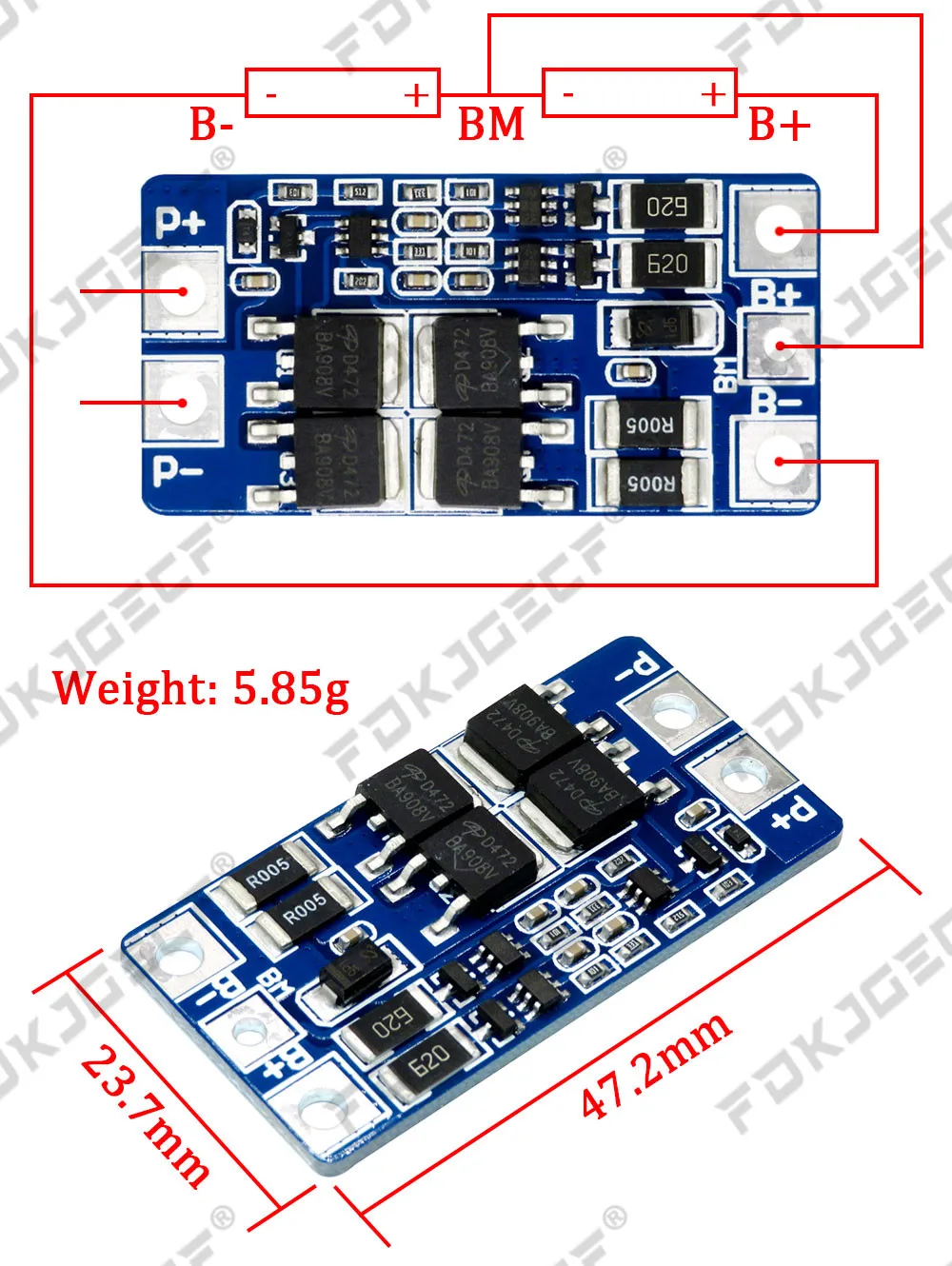 2S 3A 4A 5A 8A 10A 13A 20A 7.4V 8.4V Li-ion 18650 Lithium battery protection board / BMS board Standard / Balance