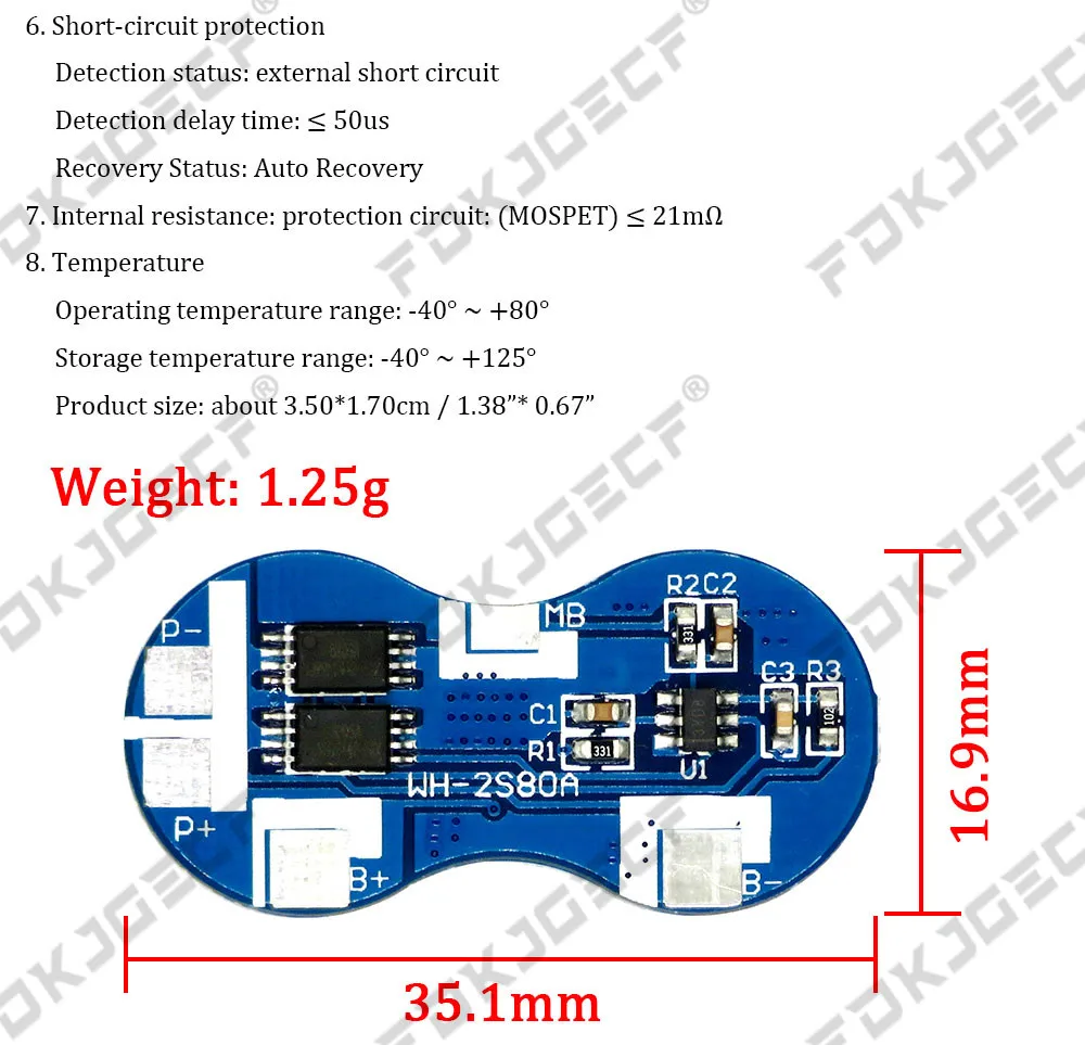 2S 3A 4A 5A 8A 10A 13A 20A 7.4V 8.4V Li-ion 18650 Lithium battery protection board / BMS board Standard / Balance
