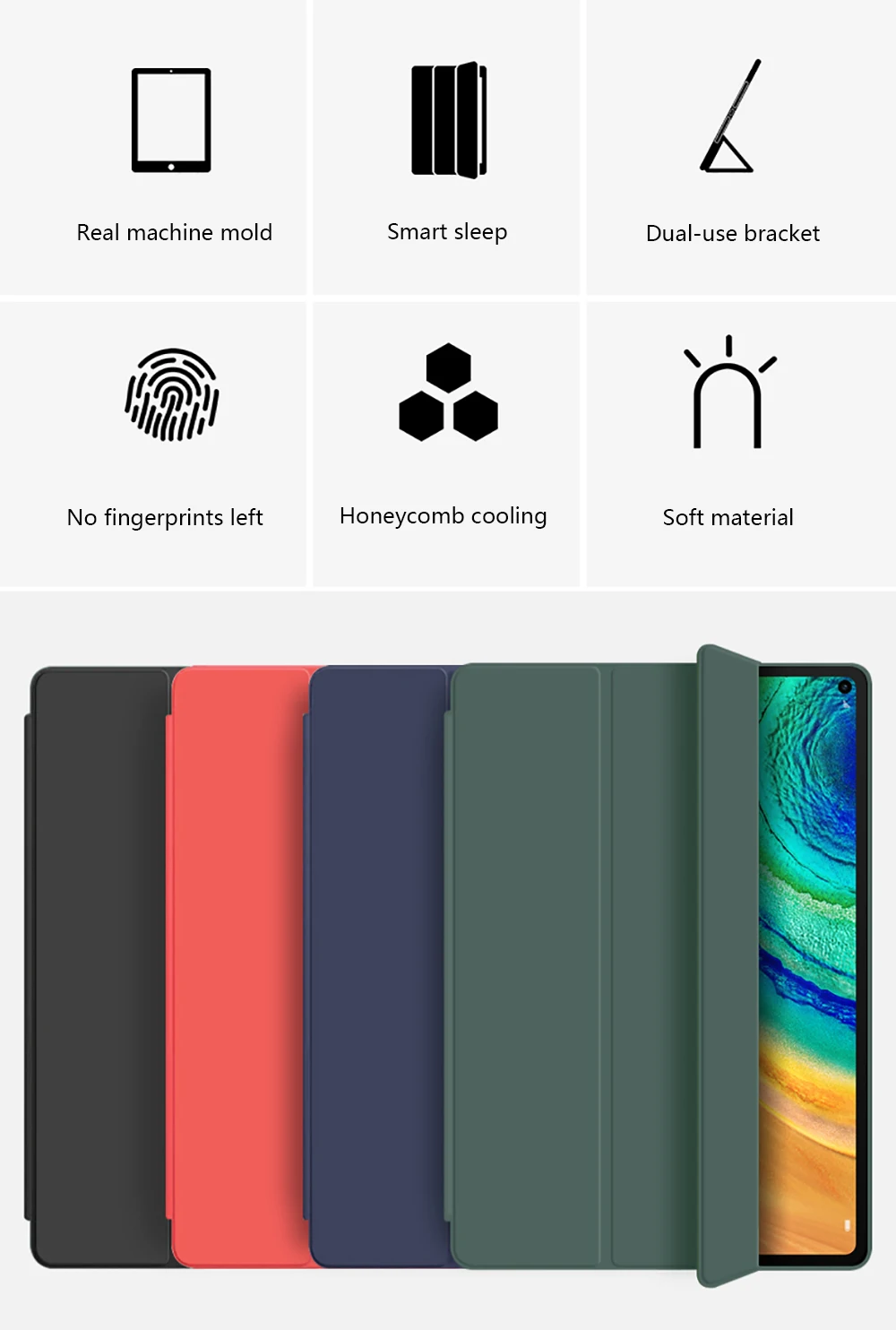 Magnet Silicone Case for Huawei Mediapad M6 10.8 SCM-AL09/W09 Cover Stand Shockproof Protective Cases Matepad pro 10.8 10.4 8.4