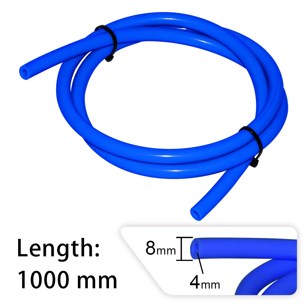Universal 1m Silicone Vacuum Tube Coolant Hose Silicone Tubing Intercooler Pipe ID 3MM 4mm