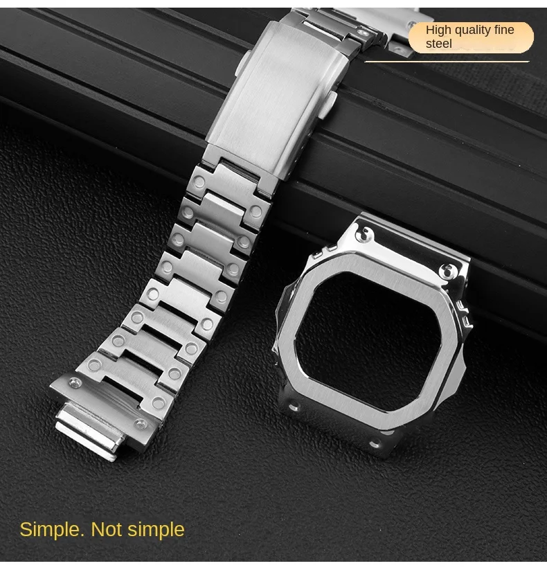 DW5600 metal case+strap for Casio G-SHOCK DW-5600 GW-M5610 GW-B5600 personalized modification DIY set watch parts accessories
