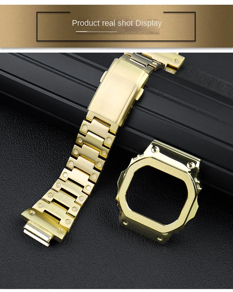 DW5600 metal case+strap for Casio G-SHOCK DW-5600 GW-M5610 GW-B5600 personalized modification DIY set watch parts accessories