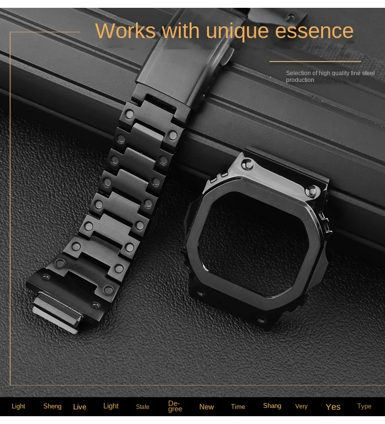 DW5600 metal case+strap for Casio G-SHOCK DW-5600 GW-M5610 GW-B5600 personalized modification DIY set watch parts accessories