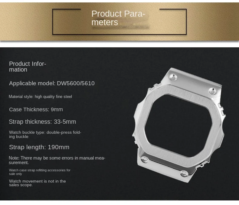 DW5600 metal case+strap for Casio G-SHOCK DW-5600 GW-M5610 GW-B5600 personalized modification DIY set watch parts accessories