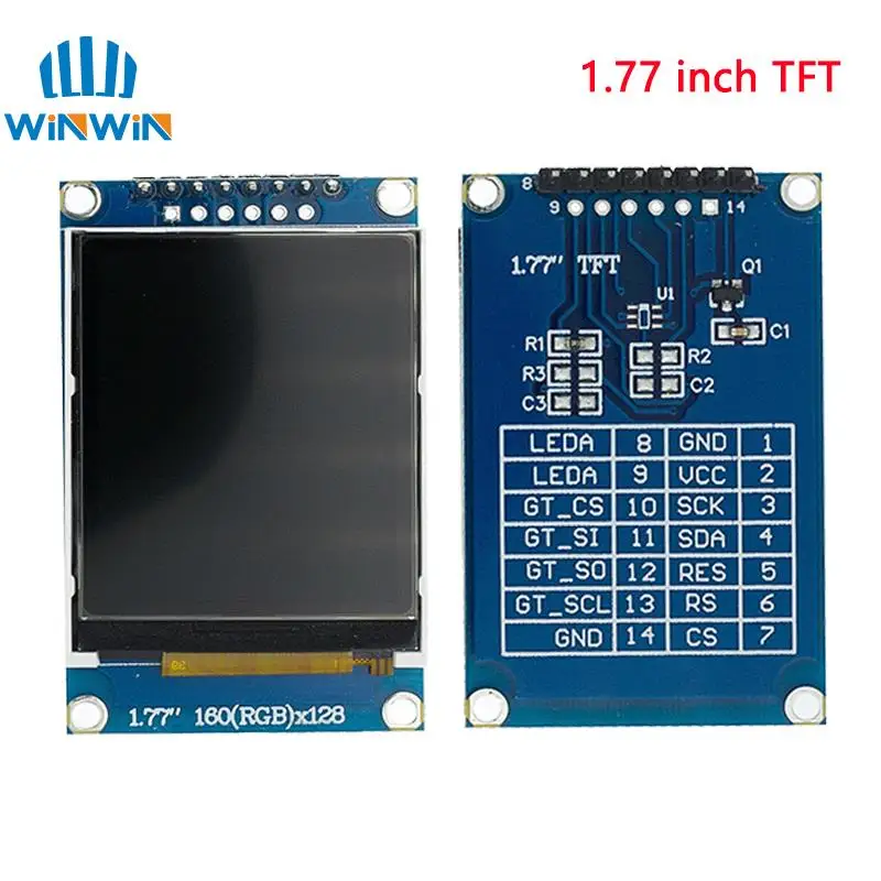 TFT Display 0.96/1.3/1.44/1.77/1.8/2.4/2.8 inch IPS 7P SPI HD 65K TFT Full Color LCD Module ST7735 Drive IC 80*160 For Arduino